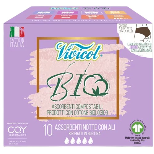 Absorbante de noapte din bumbac, hipoalergenic, 10 buc, Vivicot