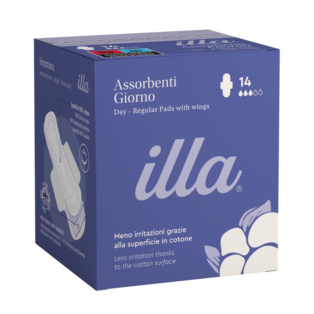 Absorbante de zi din bumbac, 3 picaturi, 14 bucati, Illa Care