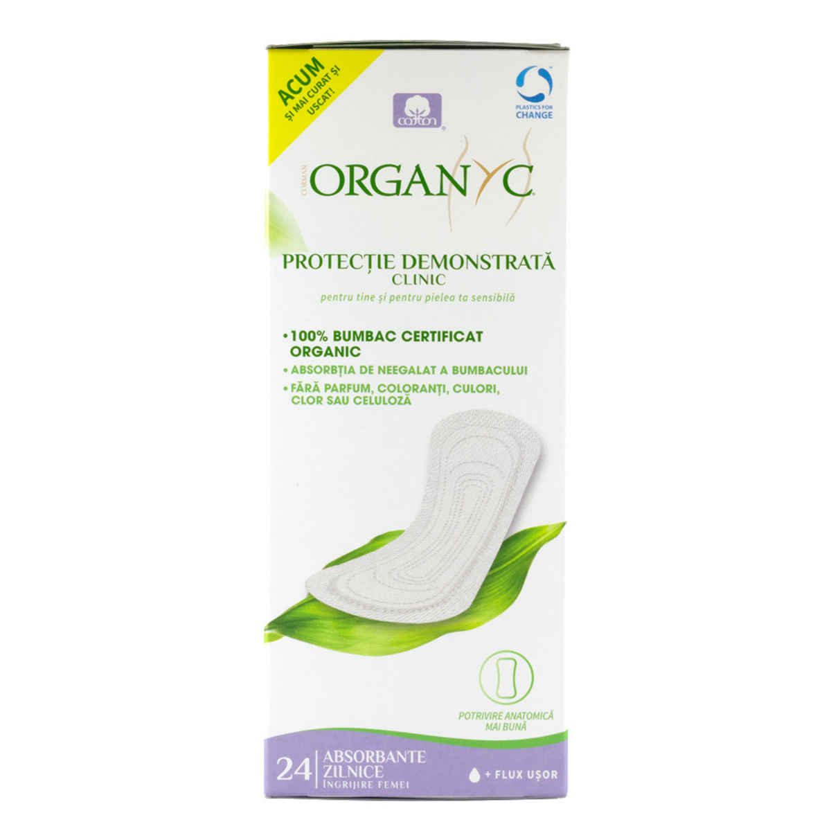 Absorbante zilnice din bumbac organic, 24 bucati, Organyc