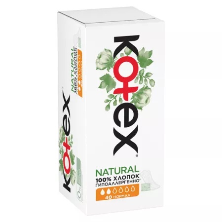 Absorbante Zilnice Natural, 40 bucati, Kotex
