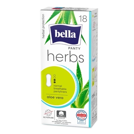 Absorbante zilnice Panty Herbs cu Aloe vera, 18 bucati, Bella