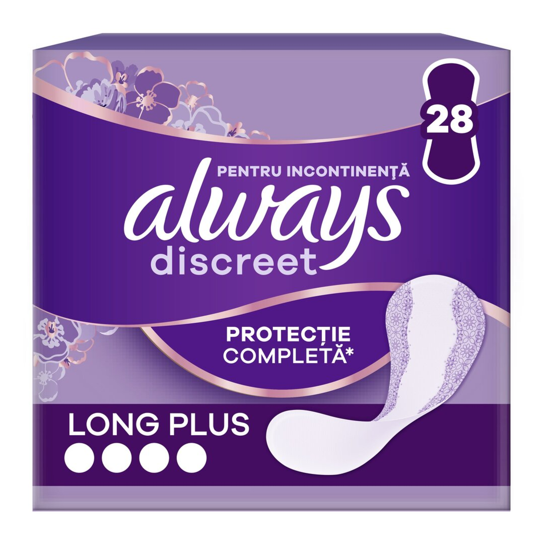 Always Discreet Liners Long Plus, 28 bucati