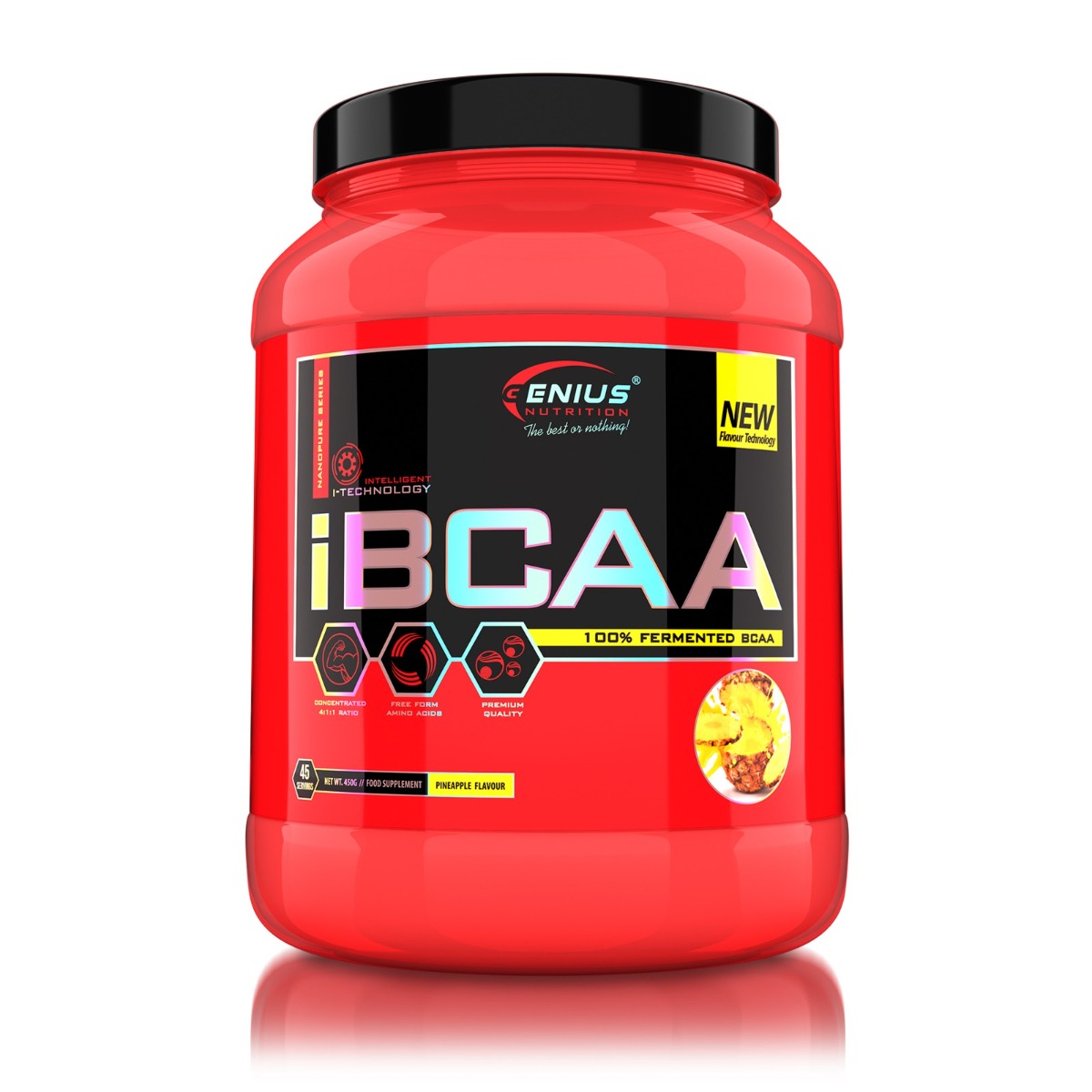 Aminoacizi cu aroma de ananas IBCAA, 450g, Genius Nutrition