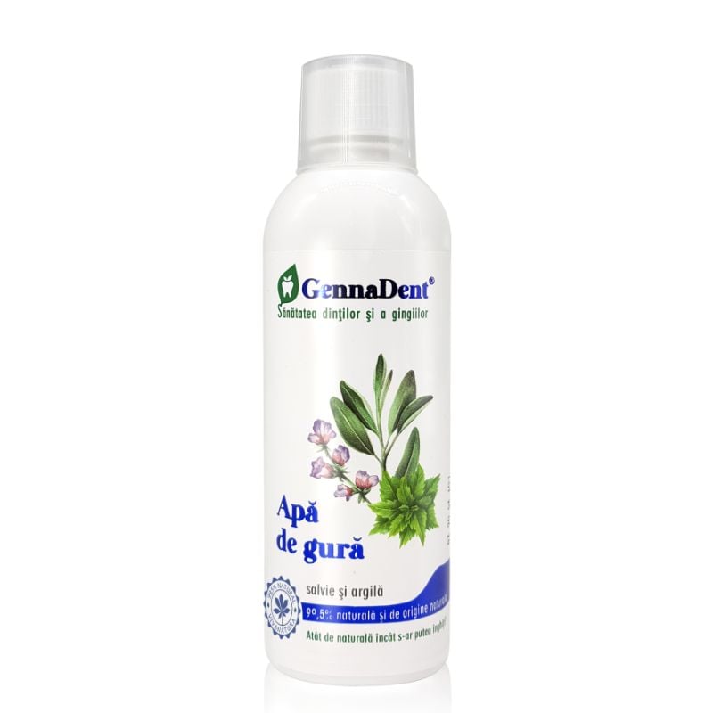 Apa de gura cu salvie si argila GennaDent, 500 ml, VivaNatura