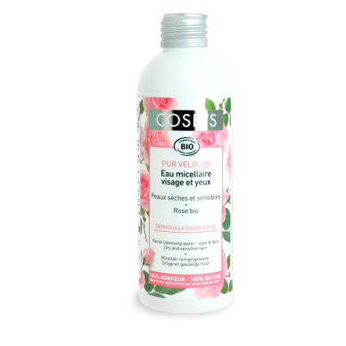 Apa micelara bio cu trandafiri pentru ochi si ten uscat si sensibil, 200ml, Coslys