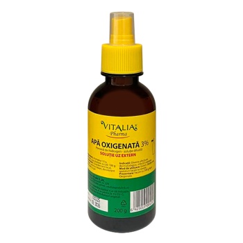 Apa oxigenata 3% solutie externa cu pulverizator, 200ml, Vitalia
