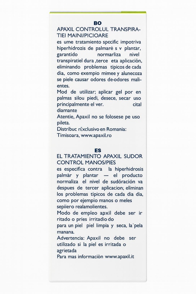 Apaxil Tratament Controlul Transpiratiei Maini / Picioare 50 ml - poza 3