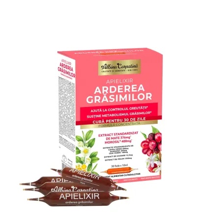 Apielixir Arderea Grasimilor, 30 fiole, Albina Carpatina