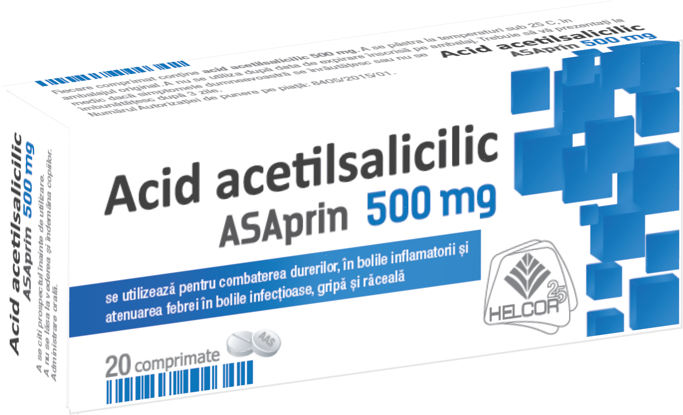 ASAprin 500 mg, Helcor | 20 comprimate