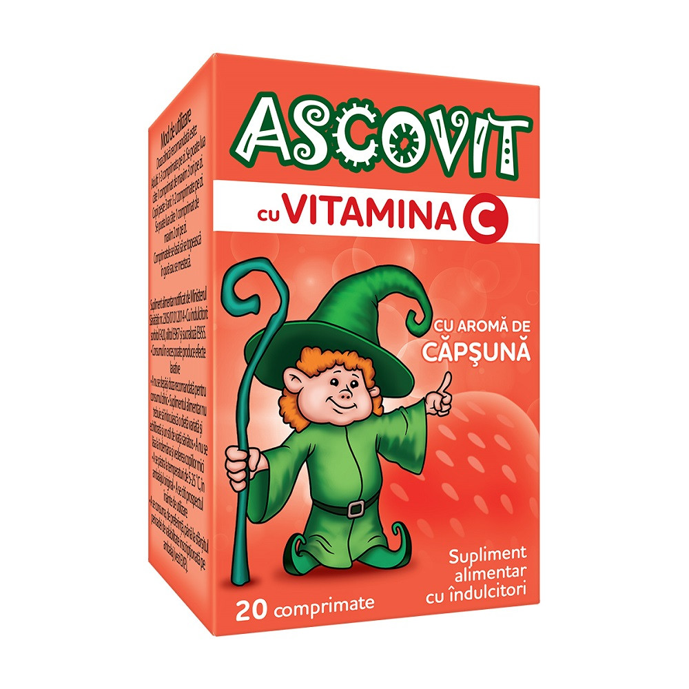 Ascovit aroma de capsuni, 20 comprimate, Omega Pharm