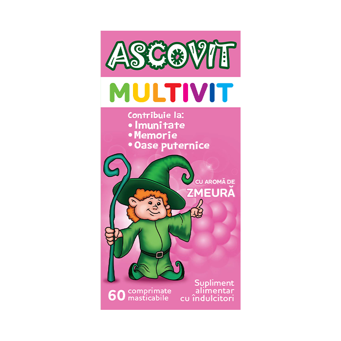 Ascovit Multivitamine, 60 comprimate masticabile, Perrigo