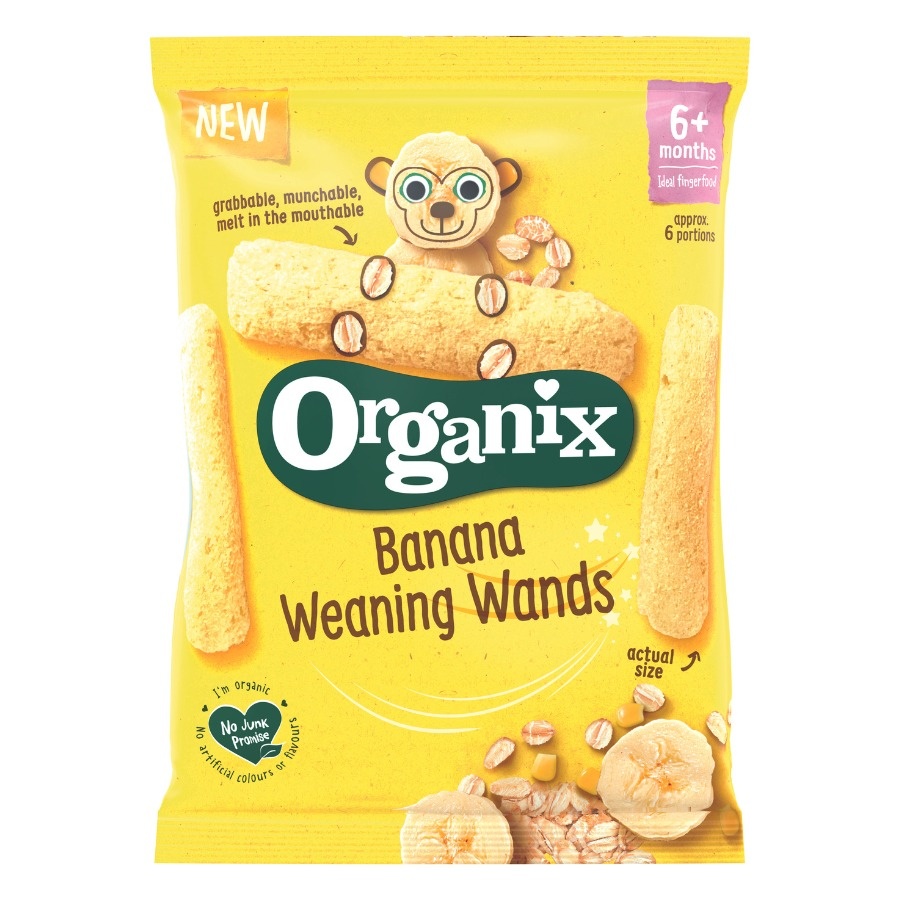 Baghete din porumb si ovaz cu banane bio, +6 luni, Organix