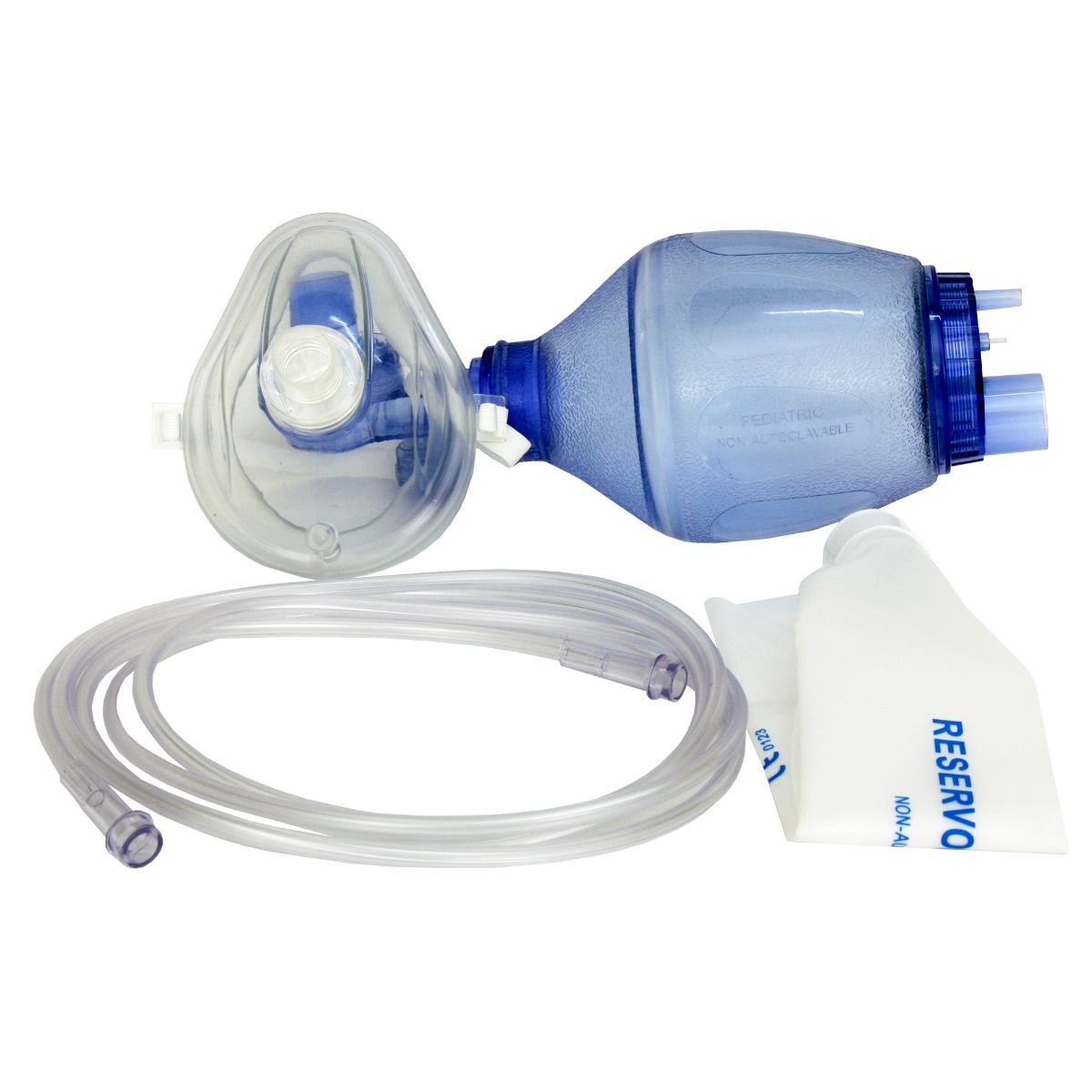 Balon de resuscitare pentru copii cu masca PVC, sac rezervor 600 ml, tub oxigen 200 cm