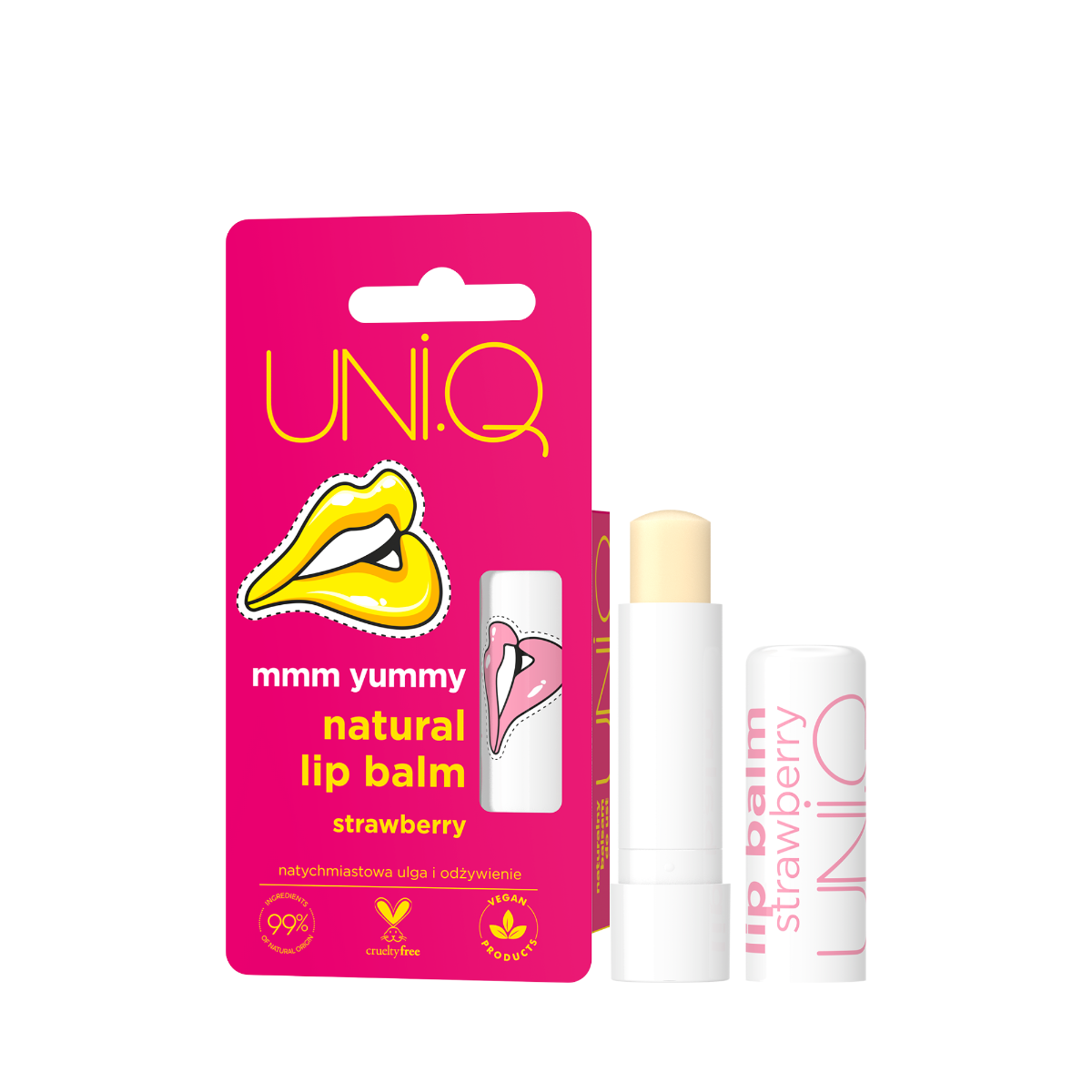 Balsam de buze Mmm Yummy Strawberry Uni.Q, 5g, BeBio