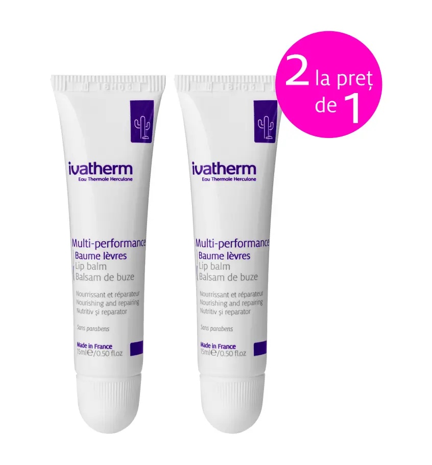 Balsam de buze Multi-Performance pachet, 15 ml + 15 ml, Ivatherm