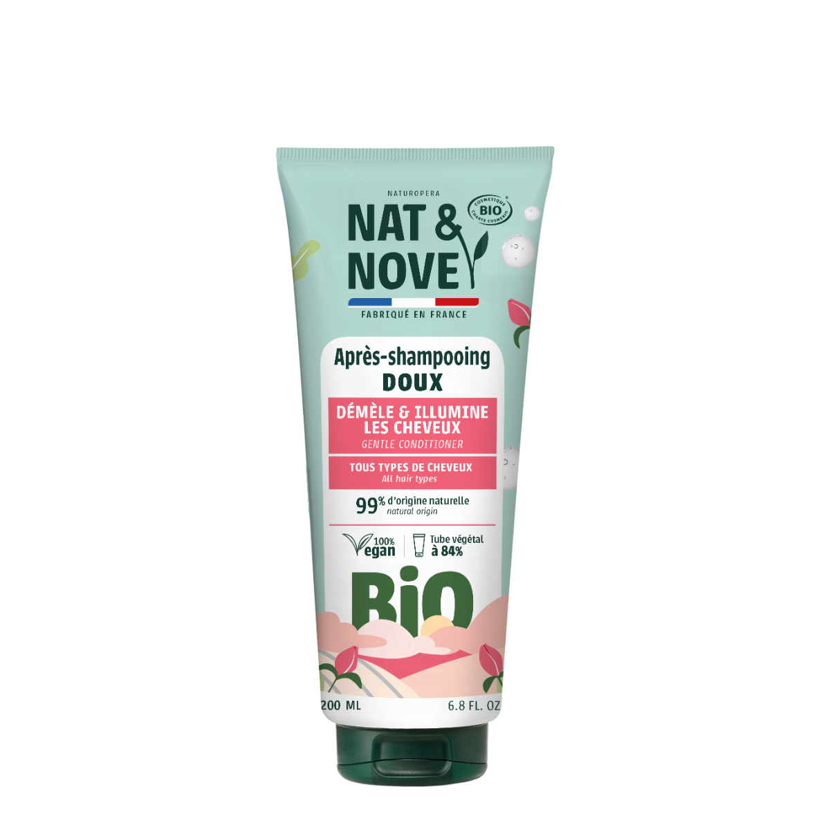 Balsam delicat pentru toate tipurile de par cu extract de galbenele Bio, 200ml, Nat&Nove