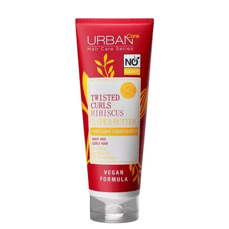 Balsam pentru par ondulat si cret cu Hibiscus si Unt de Shea, 250ml, Urban Care