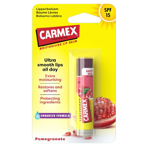 Balsam reparator pentru buze uscate si crapate cu aroma de rodie SPF 15, Carmex | 4.25 g