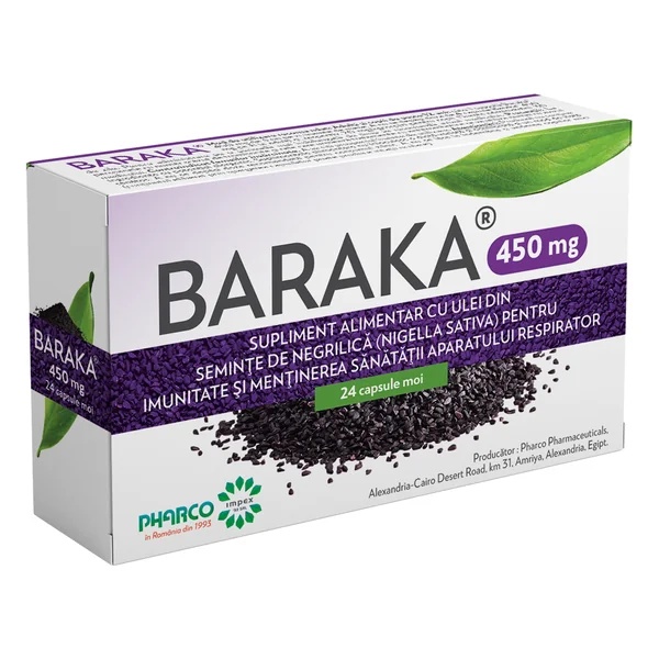 Baraka, 450 mg, 450 mg, 24 capsule moi, Pharco