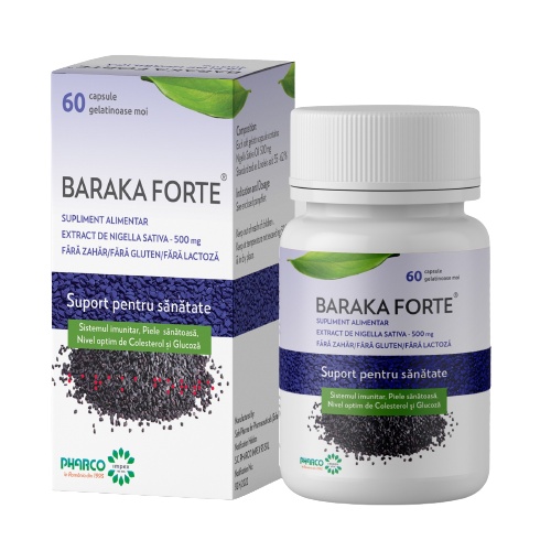 Baraka Forte 500mg, 60 capsule moi, Pharco