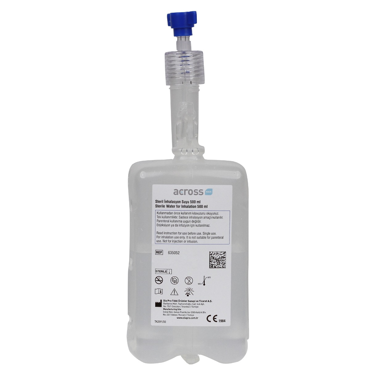 Barbotor oxigen cu apa sterila 500 ml