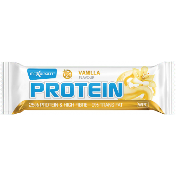 Baton proteic in glazura alba cu aroma de vanilie, 60g, Max Sport