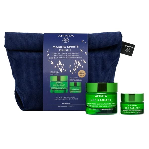 Bee Radiant pachet Crema lejera + Mini Crema de noapte Apivita