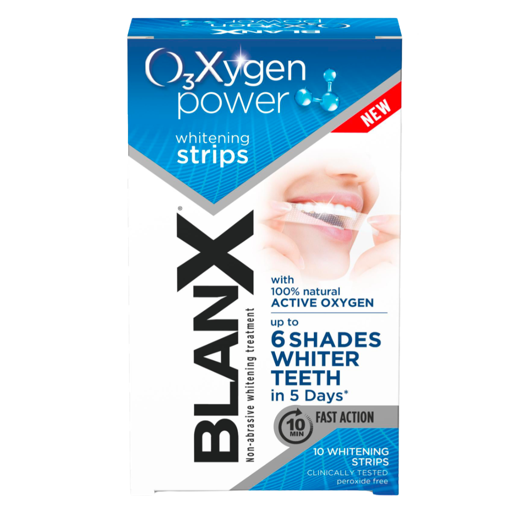 Benzi pentru albirea dintilor cu oxigen activ O3X, 5 x 2 bucati, BlanX
