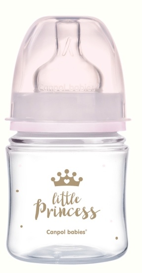 Biberon anticolic PP EasyStart Royal Baby roz gat larg 120ml, 35/233, Canpol
