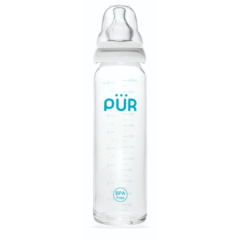 Biberon din sticla, 240ml, PUR