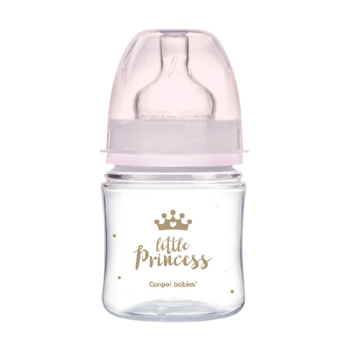 Biberon roz anticolici cu gat larg PP EasyStart Royal Baby, 120ml, Canpol babies