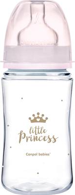 Biberon roz anticolici cu gat larg PP EasyStart Royal Baby, 240ml, Canpol babies