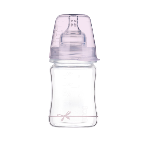 Biberon sticla fete Diamond Glass Baby Shower, 150ml, LOVI