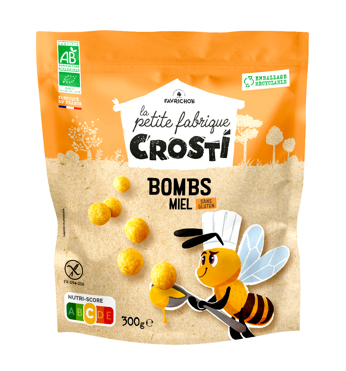 Bilute expandate bio cu miere pentru copii, 300g, Crosti