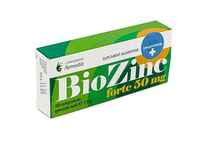Bio Zinc Forte 50mg, 30cpr - Remedia