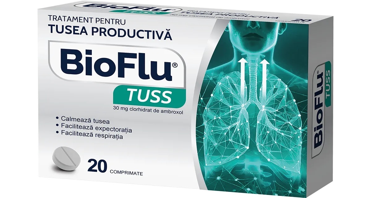 Bioflu Tuss 30mg, 20 comprimate, Biofarm