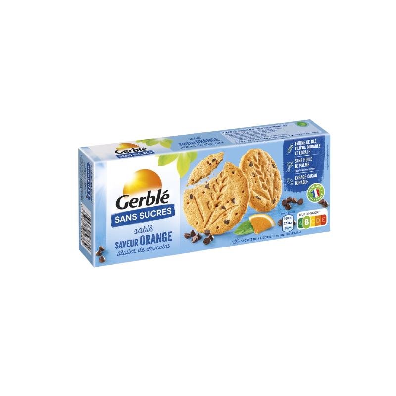 Biscuiti cu portocale si fara zahar, 132g, Gerble Expert Dietetic