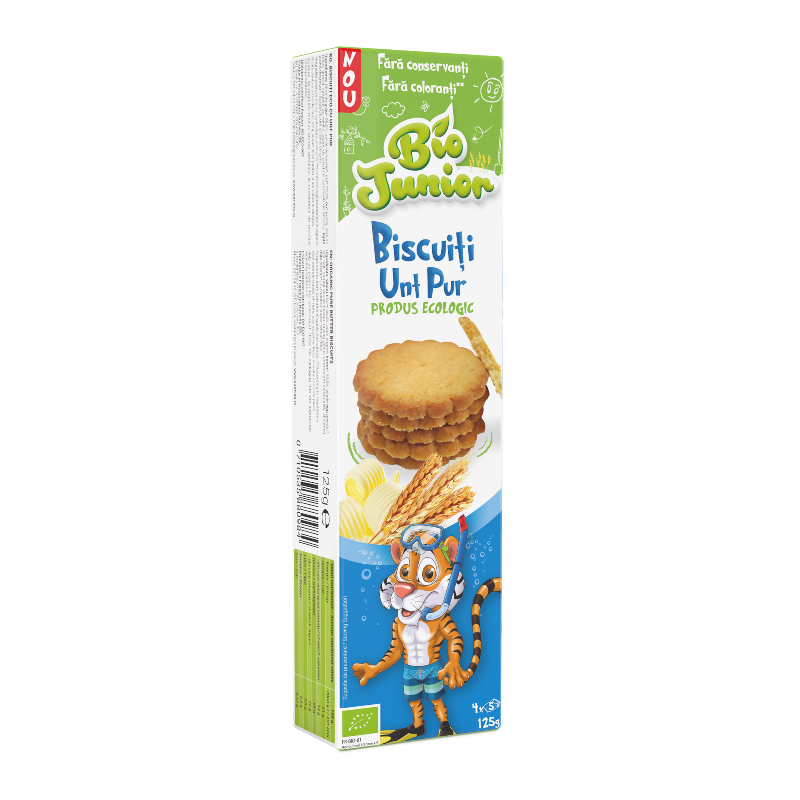 Biscuiti cu unt pur Bio, 125g, Bio Junior