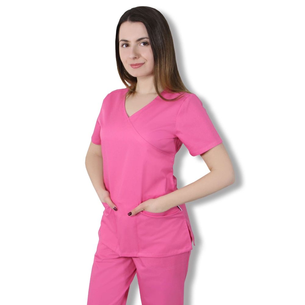 Bluza dama MIRA Clasic roz inchis - Uniforma Medicala
