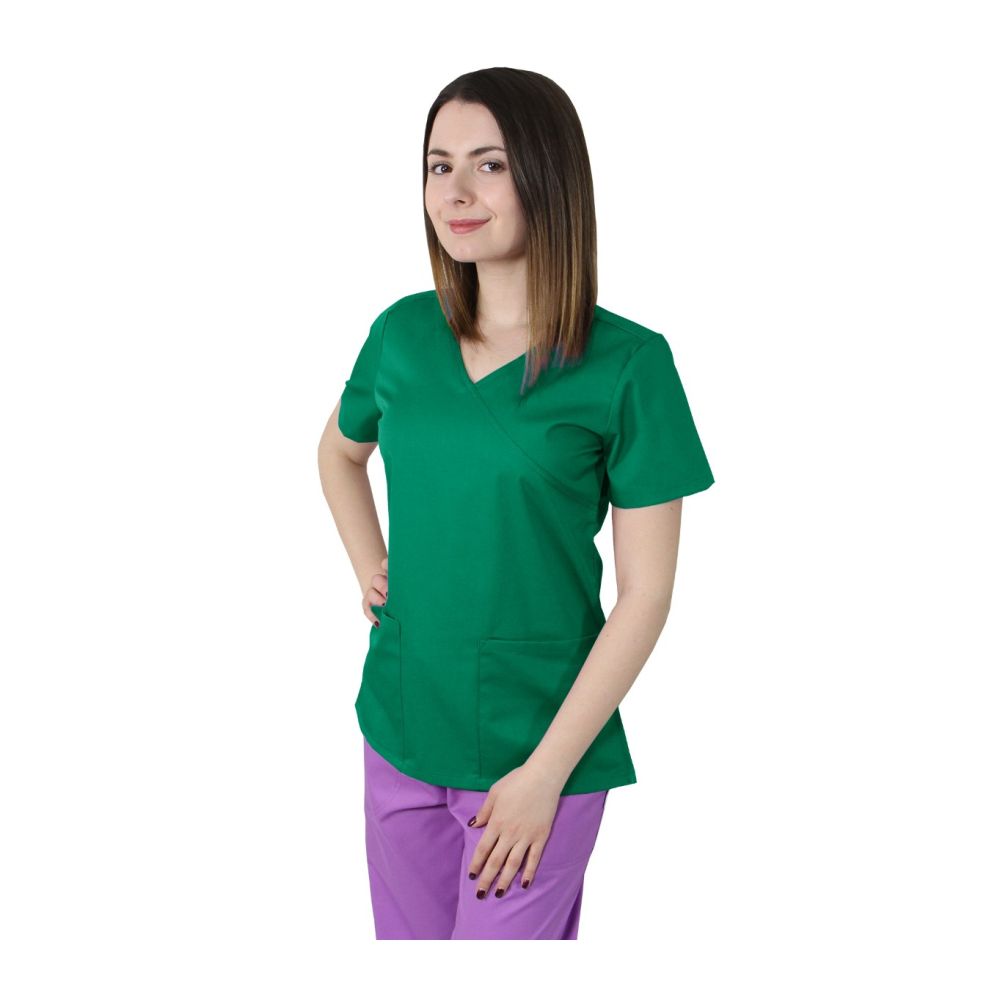 Bluza dama MIRA Clasic verde inchis - Uniforma Medicala
