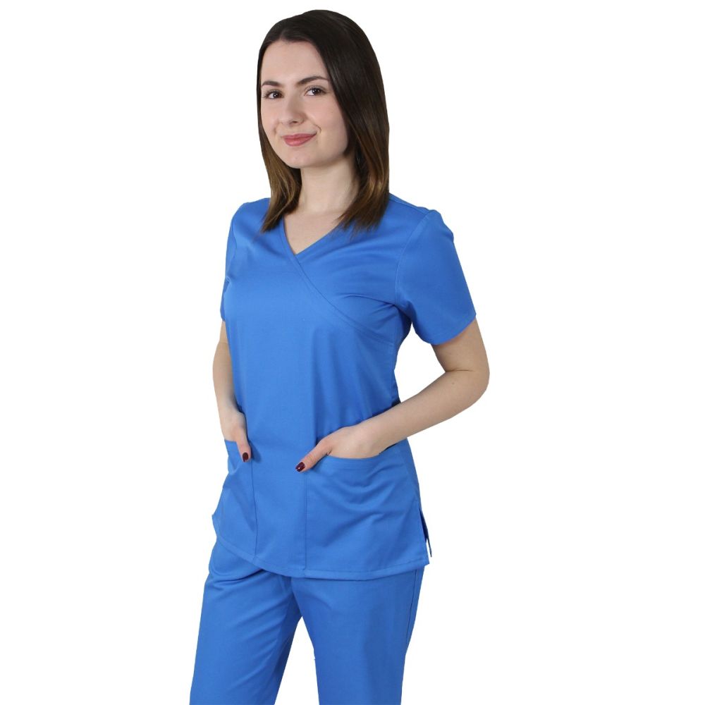 Bluza dama MIRA Premium albastru deschis - Uniforma Medicala