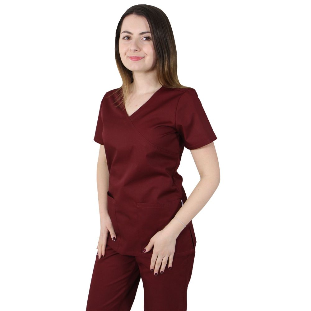 Bluza dama MIRA Premium grena - Uniforma Medicala