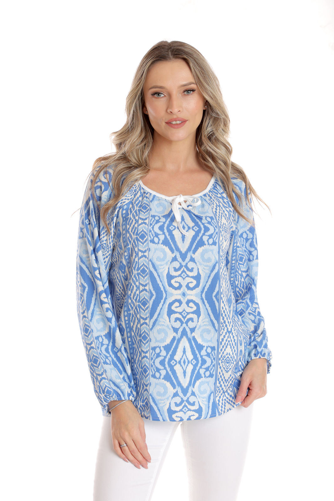 Bluza ie CP25027 alb & bleu & albastru, Cesy | marimea S