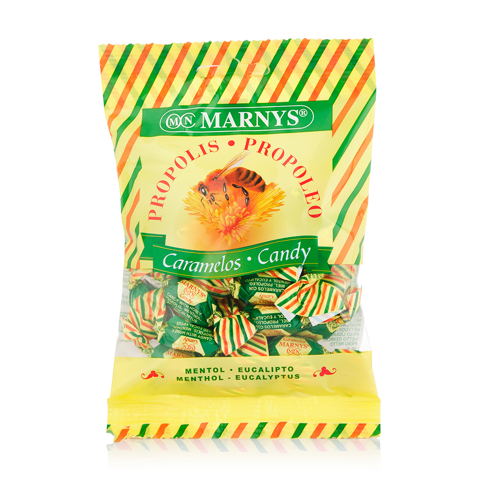 Bomboane cu propolis, miere, mentol si eucalipt, 60g, Marnys