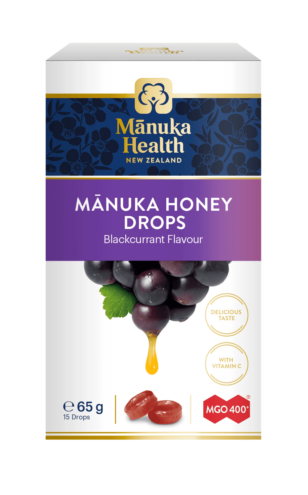 Bomboane dropsuri cu miere de Manuka MGO 400+ (65g) (coacaze) - poza 2