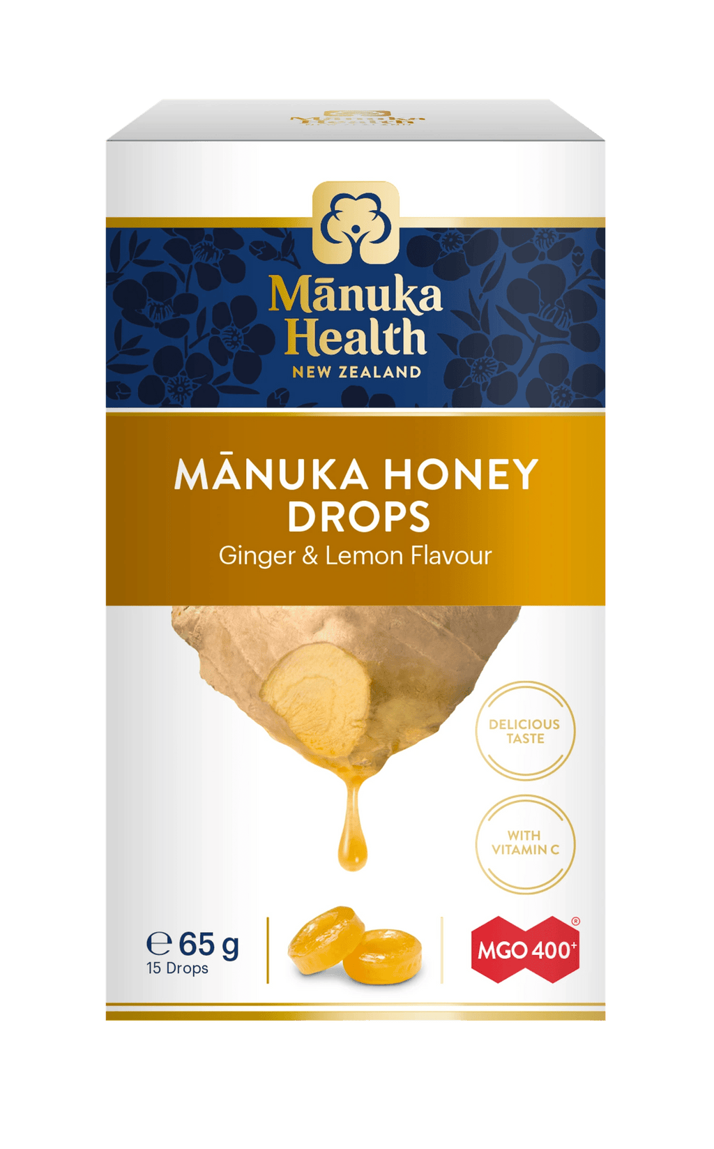 Bomboane dropsuri cu miere de Manuka MGO 400+ (65g) (ghimbir si lamaie) - poza 2