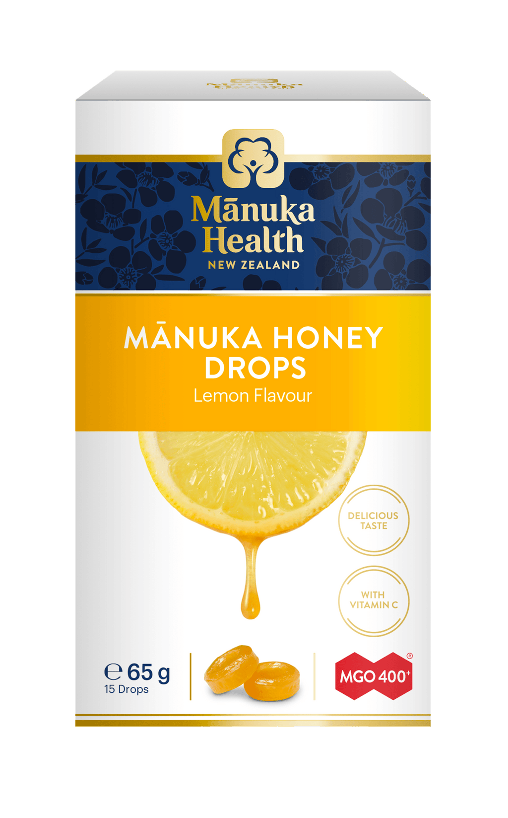 Bomboane drosprui cu miere de Manuka MGO 400+ (65g) (lamaie) - poza 2