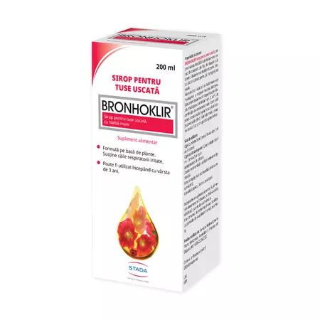 BRONHOKLIR Sirop pentru tuse uscata 200ml