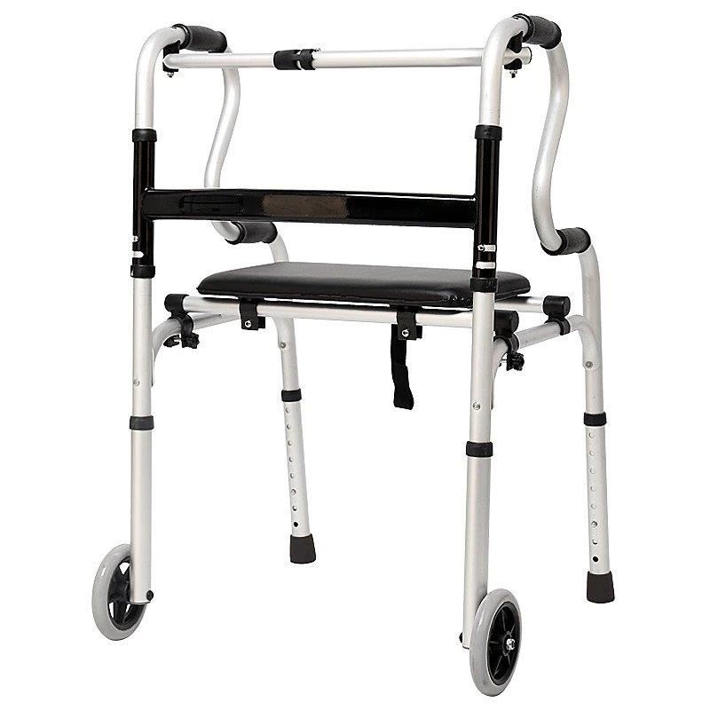 Cadru de mers pliabil, cu roti si sezut, ajustabil pe inaltime, CMZ-8207LS, Medico