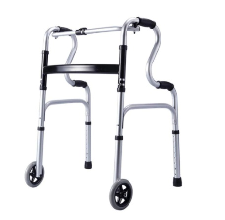 Cadru de mers pliabil, curbat, cu roti, ajustabil pe inaltime, CMZ-8207DLH, Medico